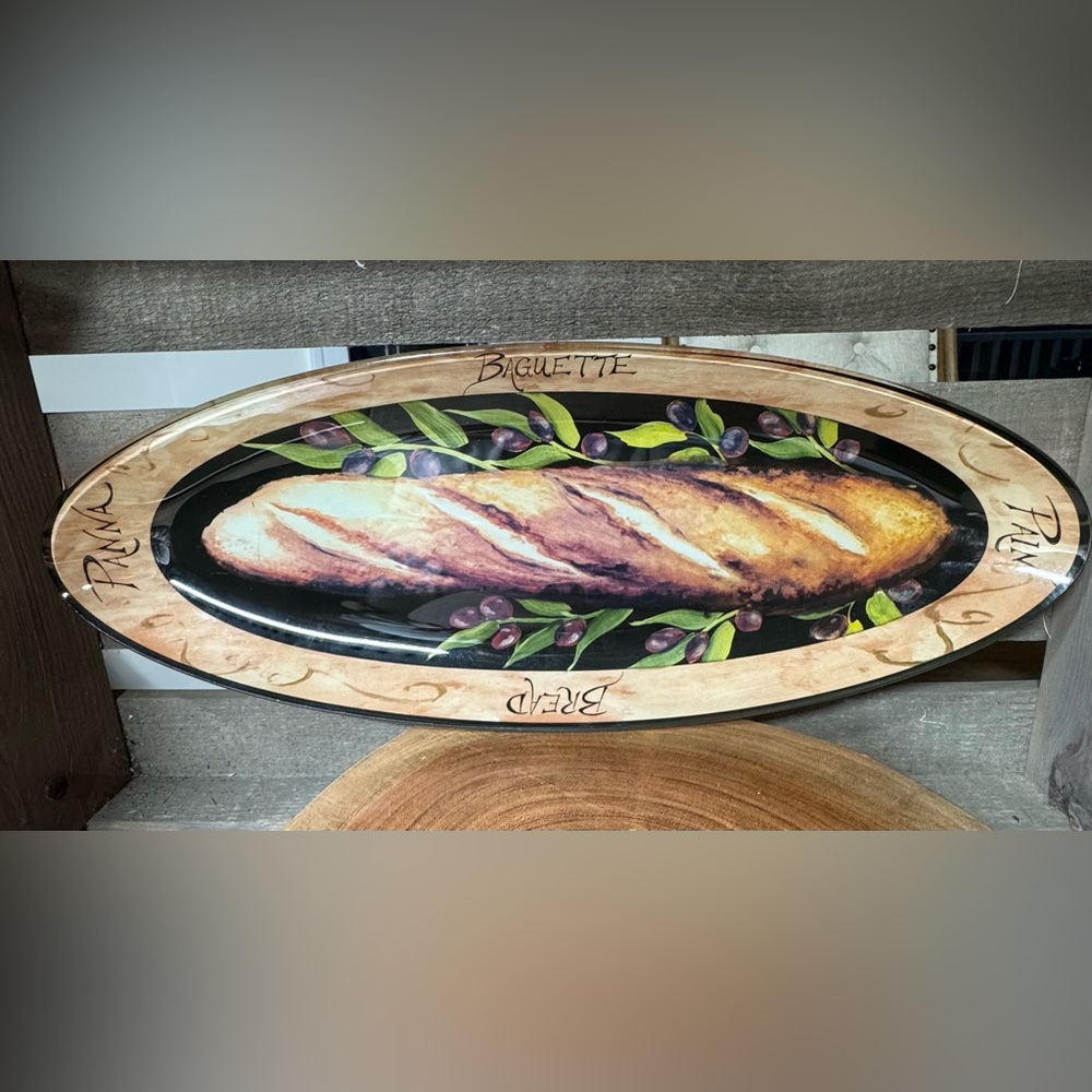 Decorative Glass Bread Serving Tray
